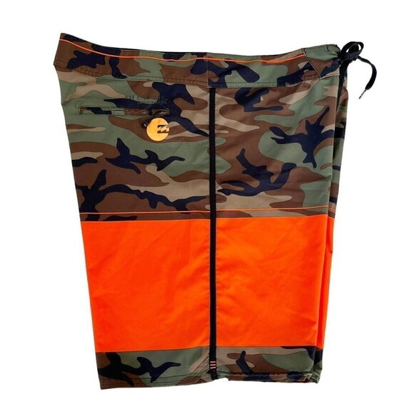 Billabong PX2 Platinum Mens Sz 40 Camo Green & Orange Boardshorts - Picture 10 of 10